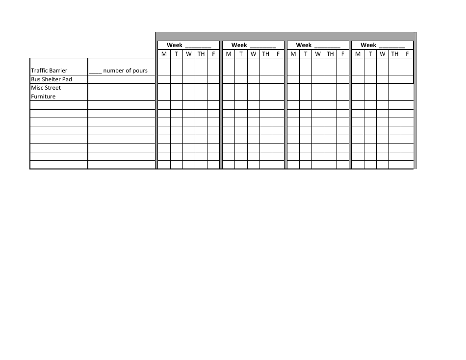 Sip Construction Schedule Template Download Printable PDF | Templateroller