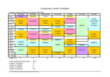 Study Timetable Template - Monash University Engineering, Page 2