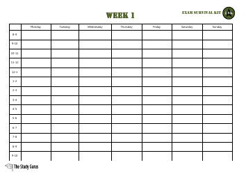 Study Timetable Template - the Study Gurus, Page 3