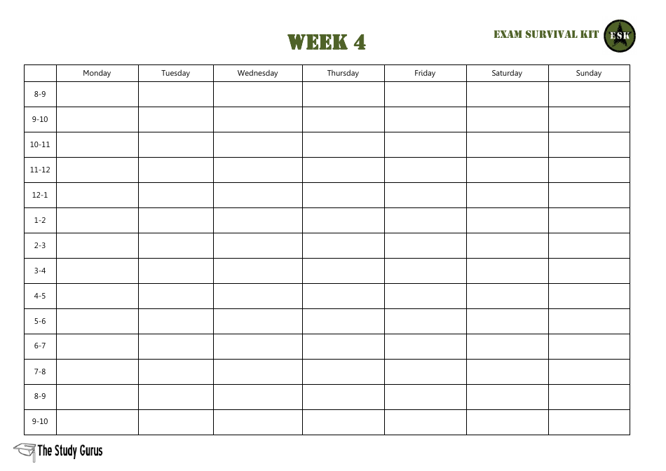 Study Timetable Template - the Study Gurus, Page 6