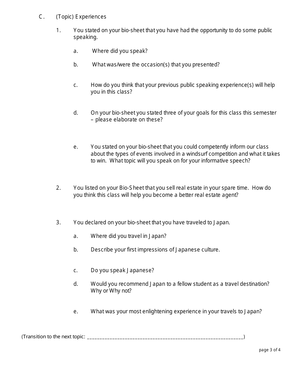 Interview Schedule Sample Template, Page 3