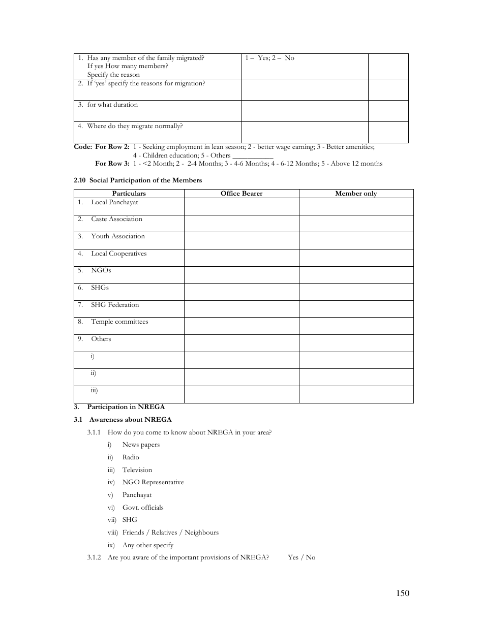Household Interview Schedule Template - Kerala, India, Page 5