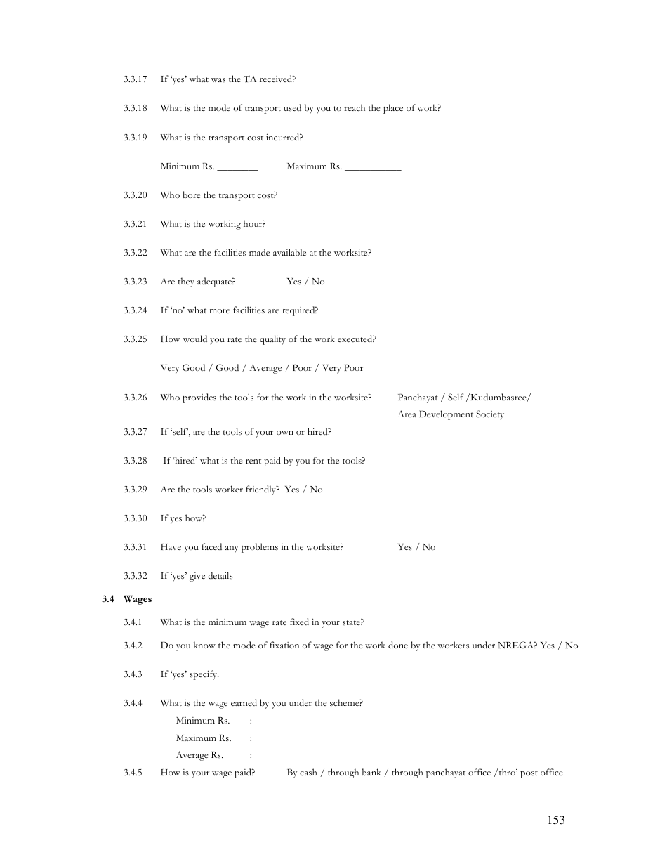 Household Interview Schedule Template - Kerala, India, Page 8