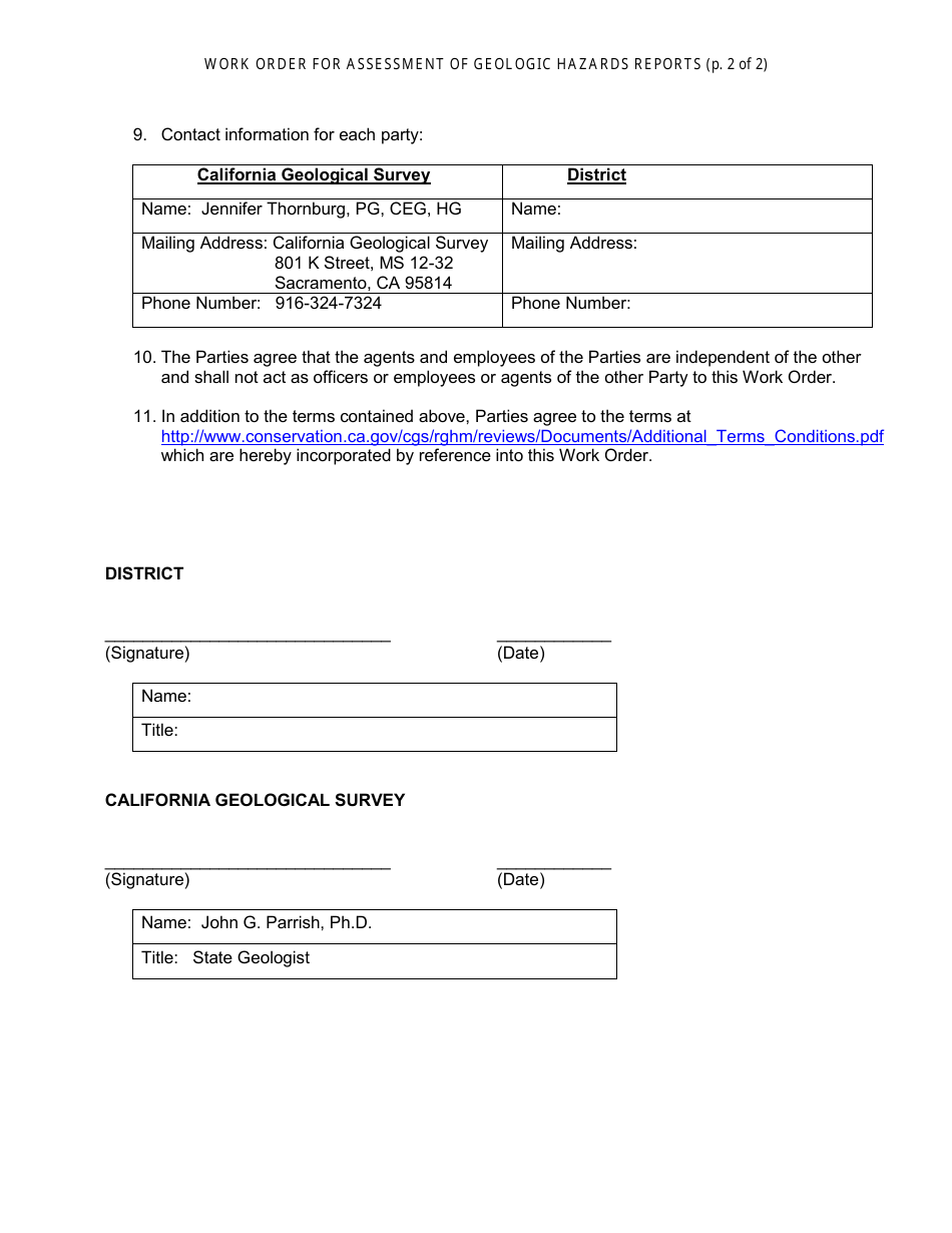 Form CGS1A Application for Assessment of Geologic Hazard Reports - California, Page 4