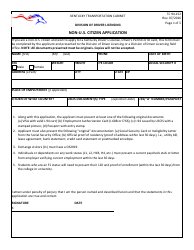 Document preview: Form TC94-152 Non-U.S. Citizen Application - Kentucky
