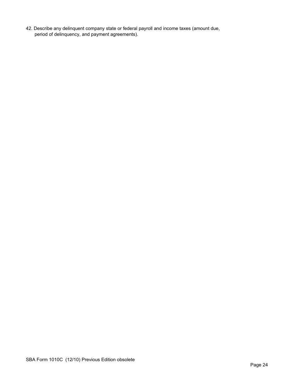 SBA Form 1010C U.S. Small Business Administration 8(A) Business Plan, Page 26