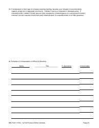 SBA Form 1010C U.S. Small Business Administration 8(A) Business Plan, Page 27