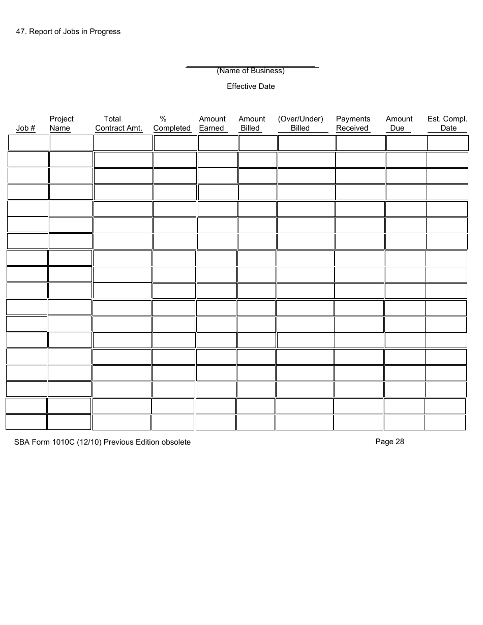 SBA Form 1010C - Fill Out, Sign Online and Download Fillable PDF ...