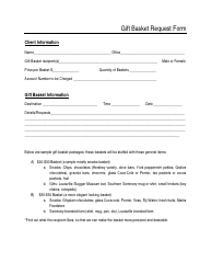 Document preview: Gift Basket Request Form