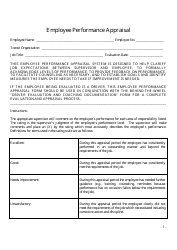Document preview: Employee Performance Appraisal Form - Big Table