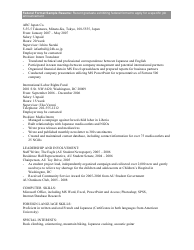 Sample Federal Format Resume, Page 2