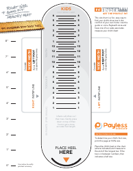 Document preview: Payless Shoesource Kids Foot Sizing Chart