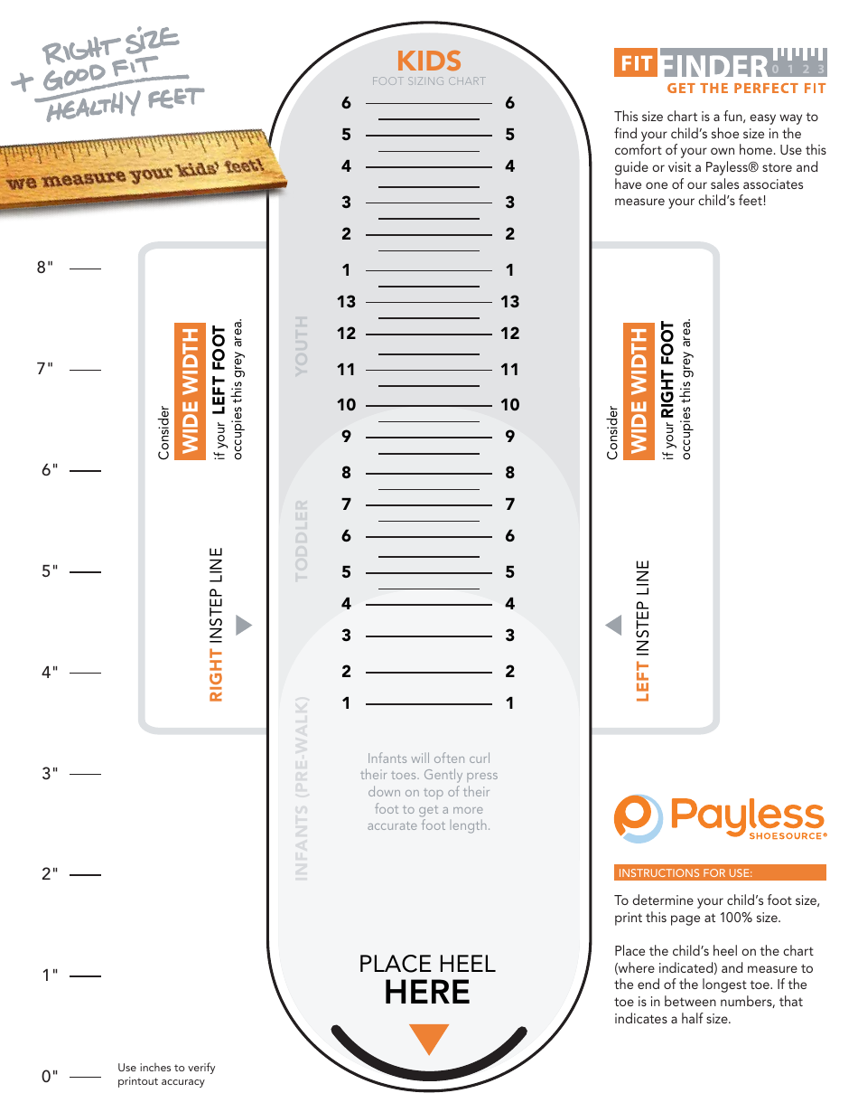 Printable Foot Sizing Chart