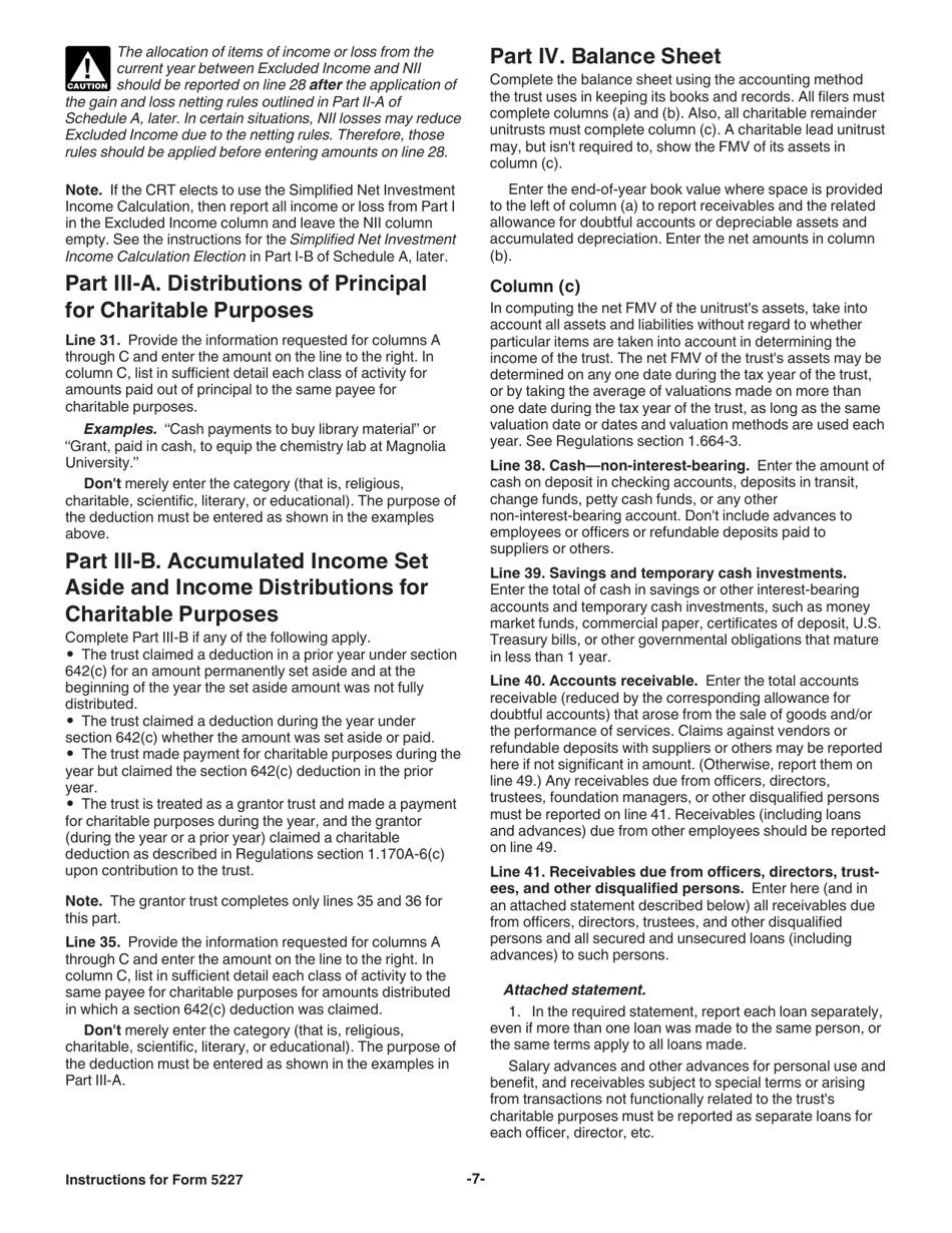 Instructions for IRS Form 5227 Split-Interest Trust Information Return, Page 7