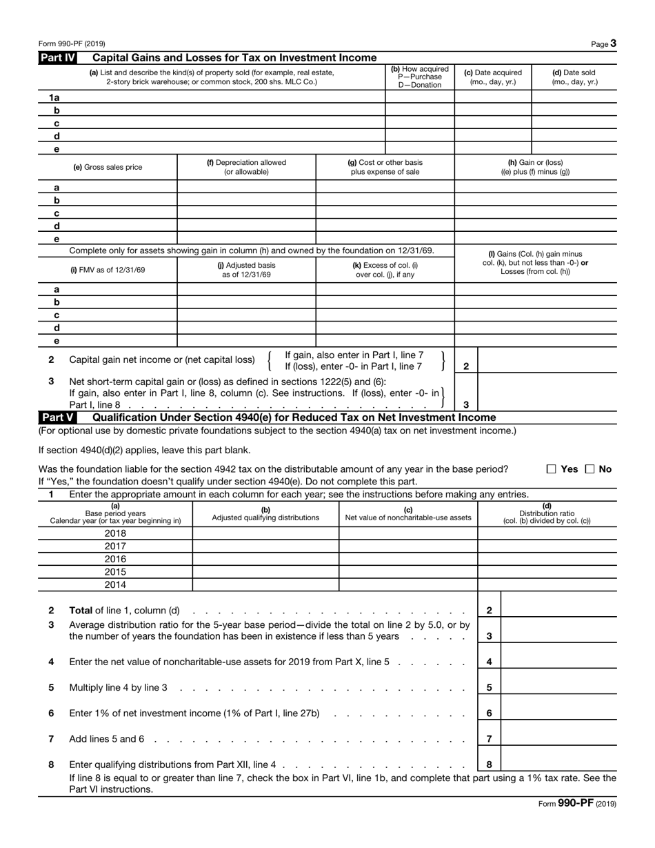 IRS Form 990-PF Return of Private Foundation or Section 4947(A)(1) Trust Treated as Private Foundation, Page 3
