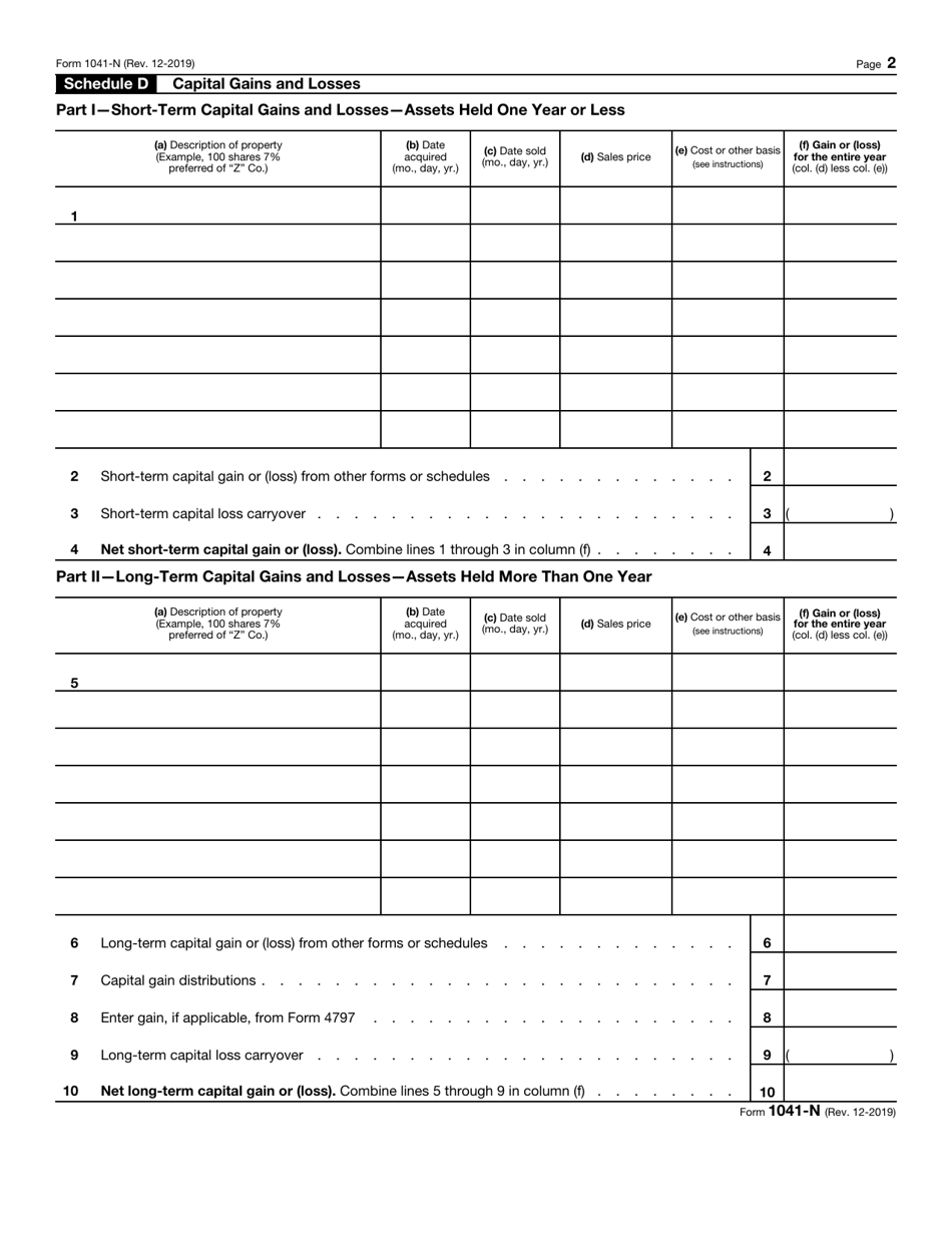 IRS Form 1041-N U.S. Income Tax Return for Electing Alaska Native Settlement Trusts, Page 2