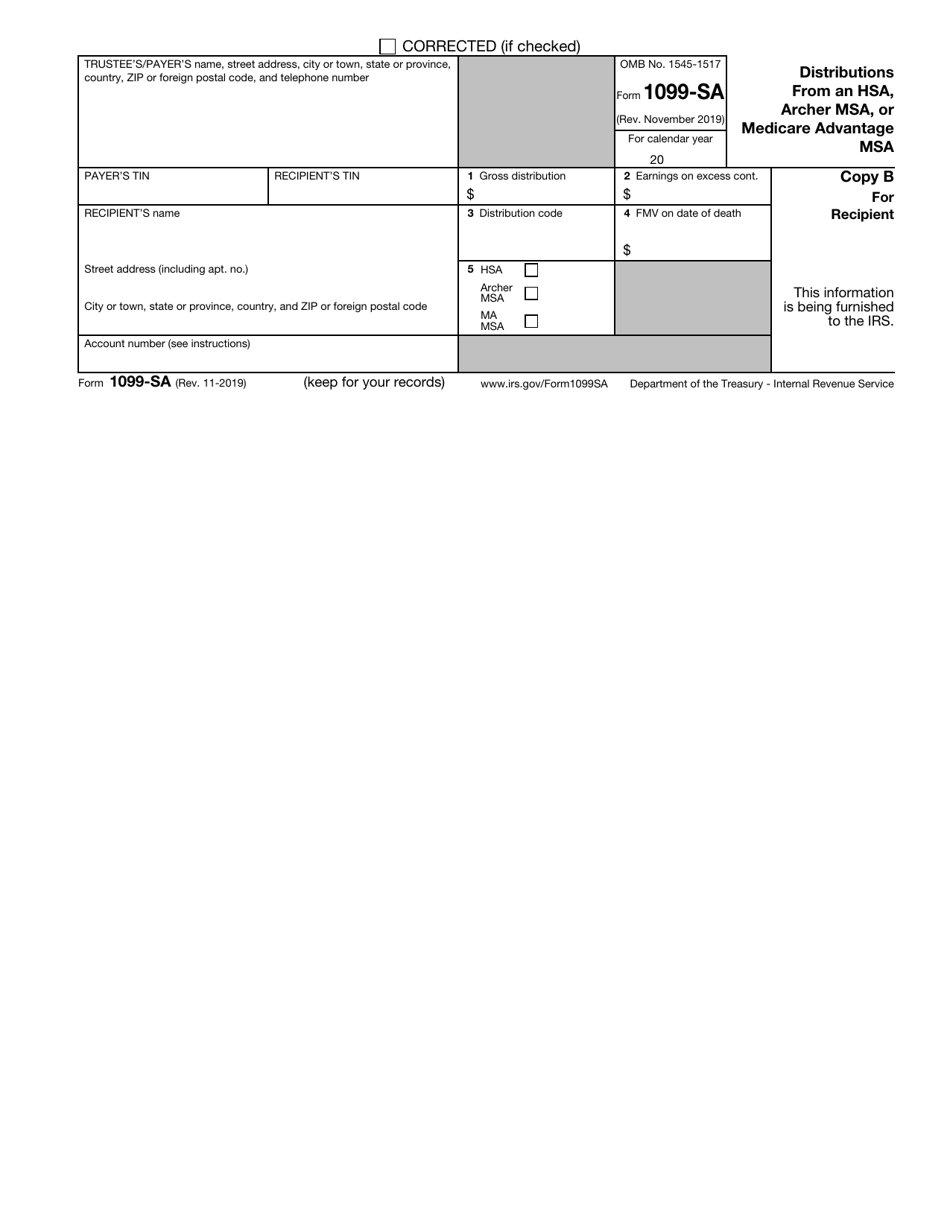 IRS Form 1099-SA Distributions From an Hsa, Archer Msa, or Medicare Advantage Msa, Page 2