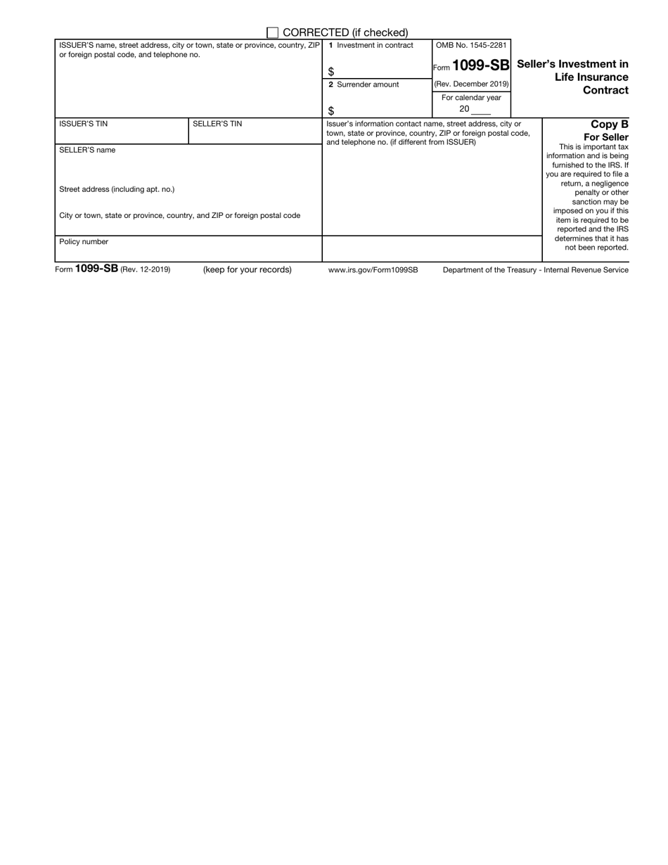 IRS Form 1099-SB Sellers Investment in Life Insurance Contract, Page 3