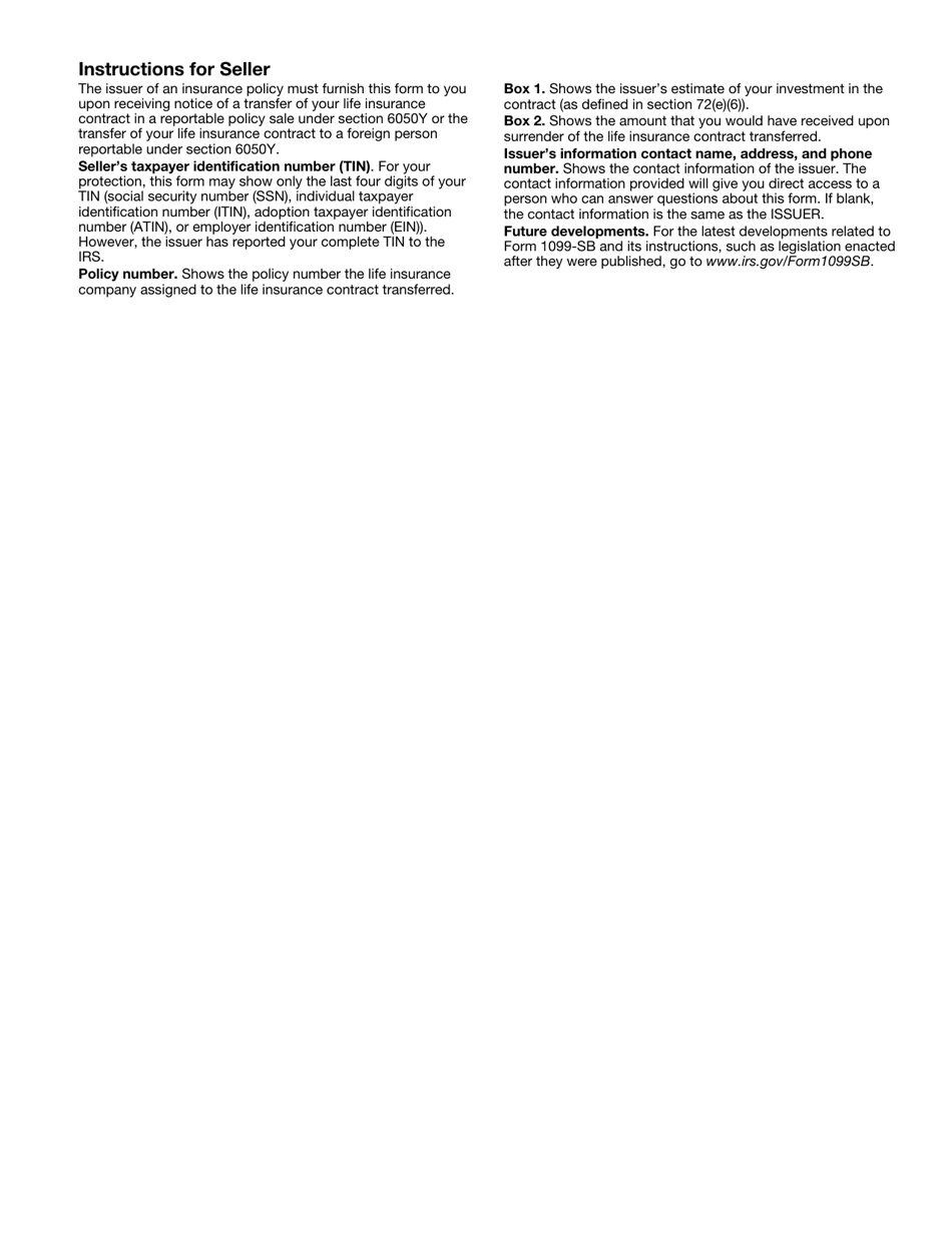 IRS Form 1099-SB Sellers Investment in Life Insurance Contract, Page 4