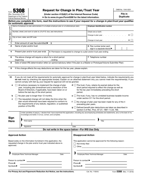 IRS Form 5308  Printable Pdf