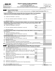 Document preview: IRS Form 8582-CR Passive Activity Credit Limitations