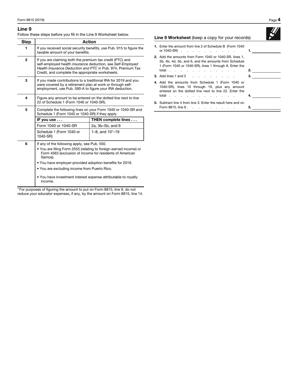 IRS Form 8815 Exclusion of Interest From Series Ee and I U.S. Savings Bonds Issued After 1989, Page 4