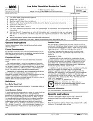 Document preview: IRS Form 8896 Low Sulfur Diesel Fuel Production Credit