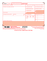 IRS Form W-2AS &quot;American Samoa Wage and Tax Statement&quot;, Page 2