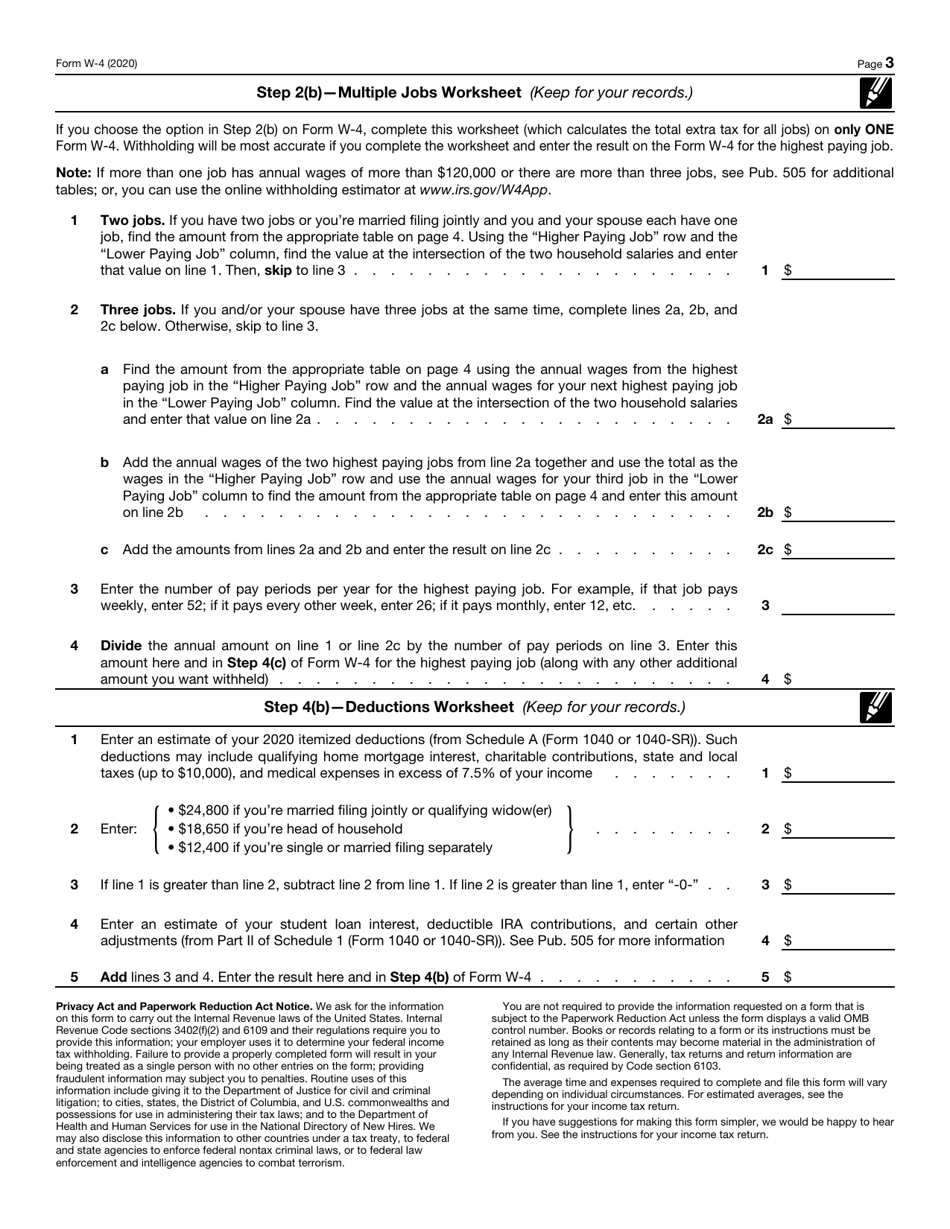 IRS Form W-4 Employees Withholding Certificate, Page 3