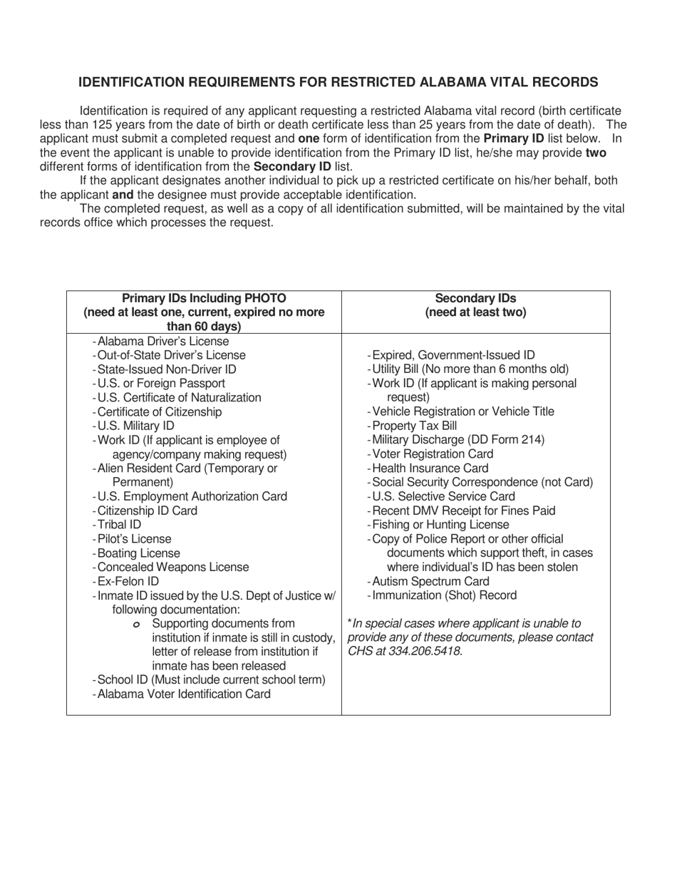 Form ADPH-HS-95 Request for Pre-adoption or Other Birth Certificate From an Alabama Sealed File - Alabama, Page 3