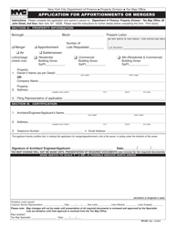 Form RP-602 Application for Apportionments or Mergers - New York City