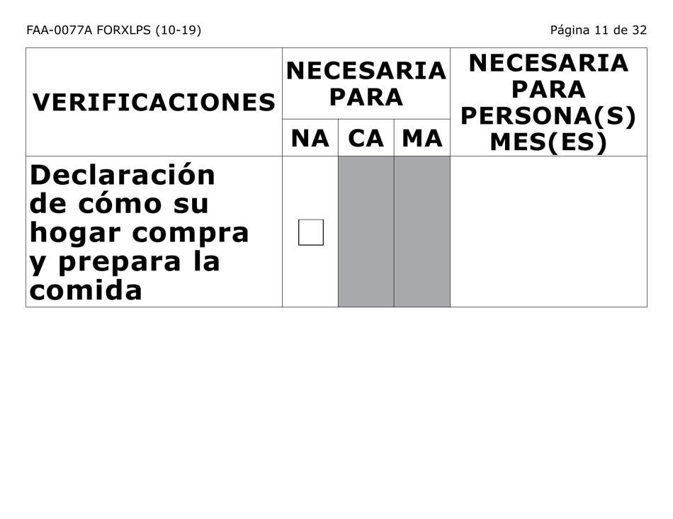 Formulario FAA-0077A-XLPS Solicitud De Informacion Y Acuerdo Para Proporcionar Informacion Que Falta (Letra Extra Grande) - Arizona (Spanish), Page 11