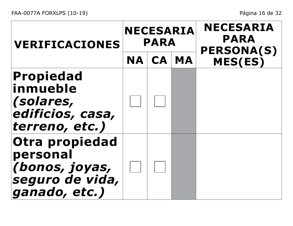 Formulario FAA-0077A-XLPS Solicitud De Informacion Y Acuerdo Para Proporcionar Informacion Que Falta (Letra Extra Grande) - Arizona (Spanish), Page 16