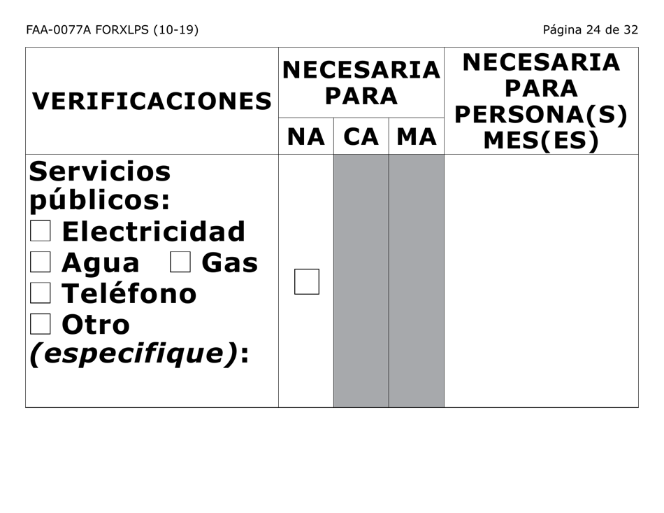 Formulario FAA-0077A-XLPS Solicitud De Informacion Y Acuerdo Para Proporcionar Informacion Que Falta (Letra Extra Grande) - Arizona (Spanish), Page 24