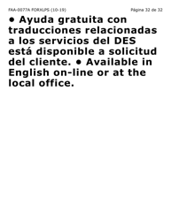Formulario FAA-0077A-XLPS Solicitud De Informacion Y Acuerdo Para Proporcionar Informacion Que Falta (Letra Extra Grande) - Arizona (Spanish), Page 32