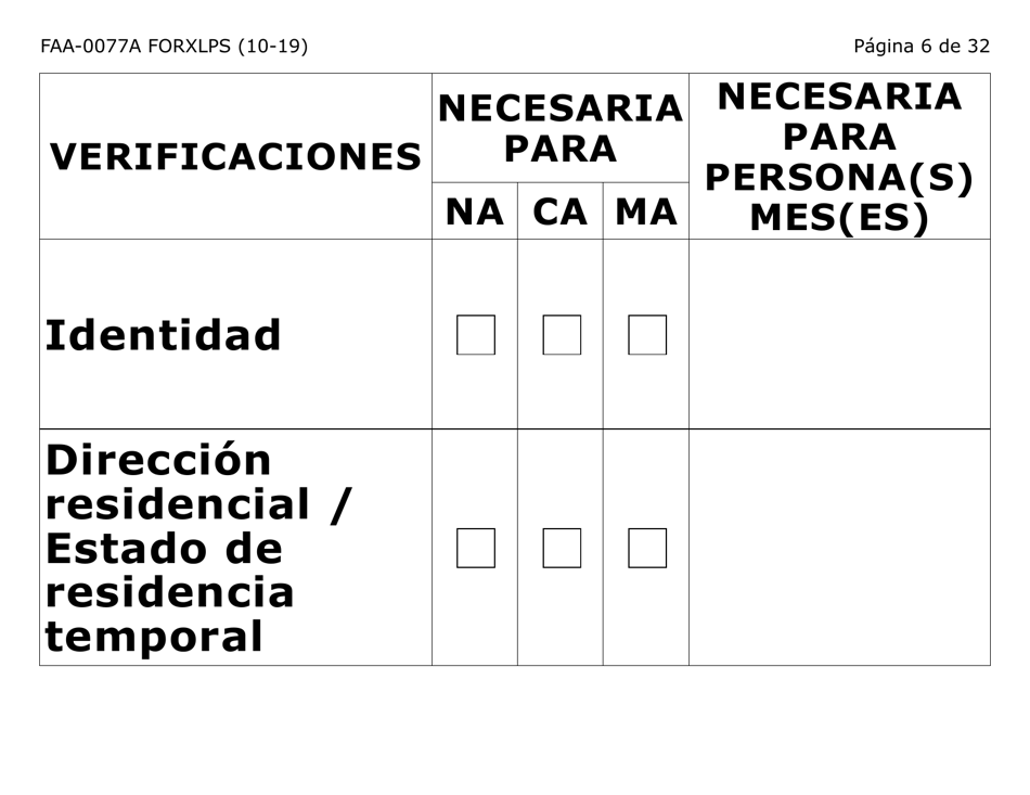 Formulario FAA-0077A-XLPS Solicitud De Informacion Y Acuerdo Para Proporcionar Informacion Que Falta (Letra Extra Grande) - Arizona (Spanish), Page 6