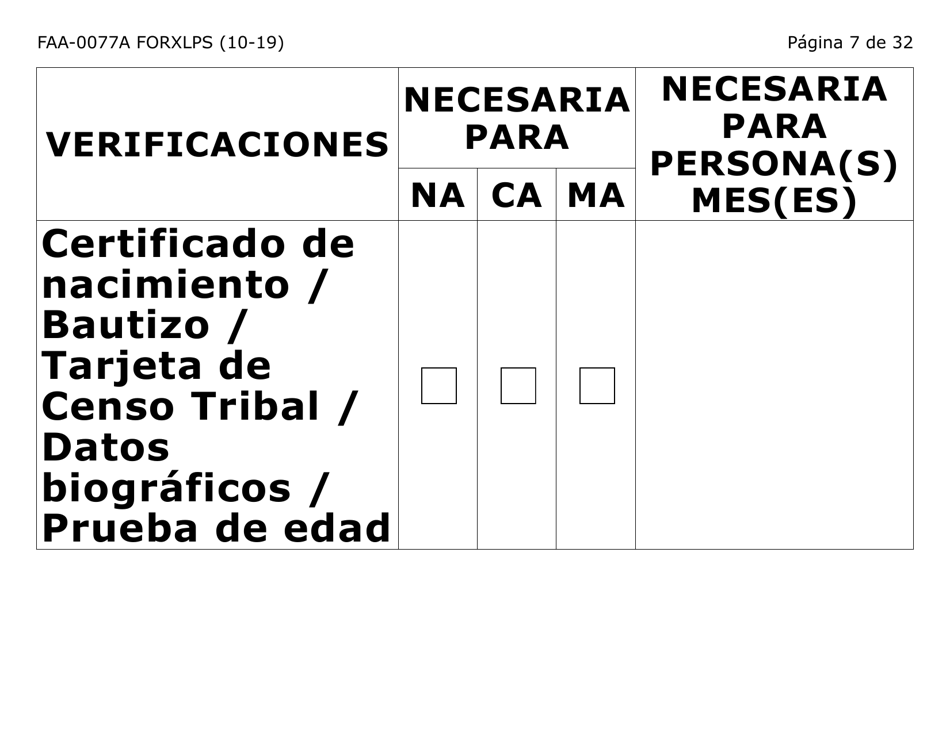 Formulario FAA-0077A-XLPS Solicitud De Informacion Y Acuerdo Para Proporcionar Informacion Que Falta (Letra Extra Grande) - Arizona (Spanish), Page 7