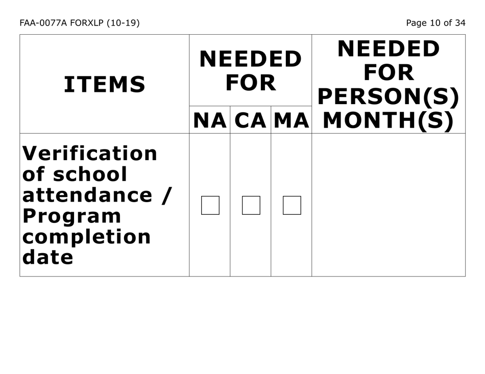 Form FAA-0077A-XLP Information Request and Pending Information Agreement (Extra Large Print) - Arizona, Page 10