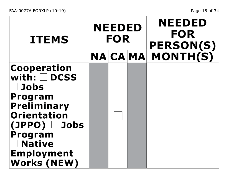 Form FAA-0077A-XLP Information Request and Pending Information Agreement (Extra Large Print) - Arizona, Page 15