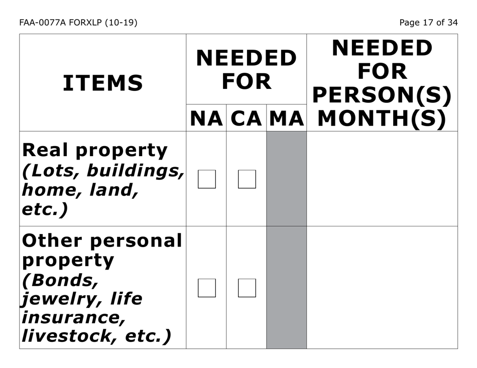 Form FAA-0077A-XLP Information Request and Pending Information Agreement (Extra Large Print) - Arizona, Page 17