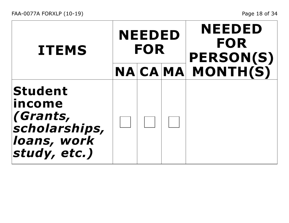 Form FAA-0077A-XLP Information Request and Pending Information Agreement (Extra Large Print) - Arizona, Page 18