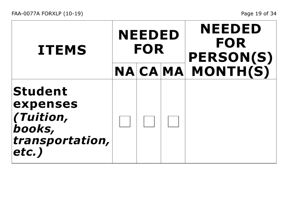 Form FAA-0077A-XLP Information Request and Pending Information Agreement (Extra Large Print) - Arizona, Page 19