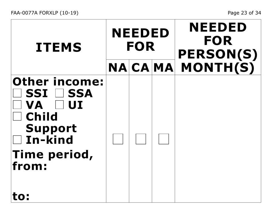 Form FAA-0077A-XLP Information Request and Pending Information Agreement (Extra Large Print) - Arizona, Page 23