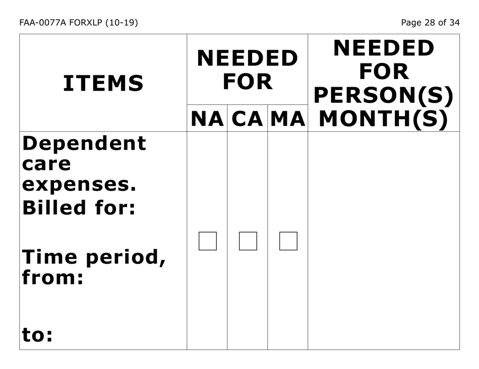 Form FAA-0077A-XLP Information Request and Pending Information Agreement (Extra Large Print) - Arizona, Page 28