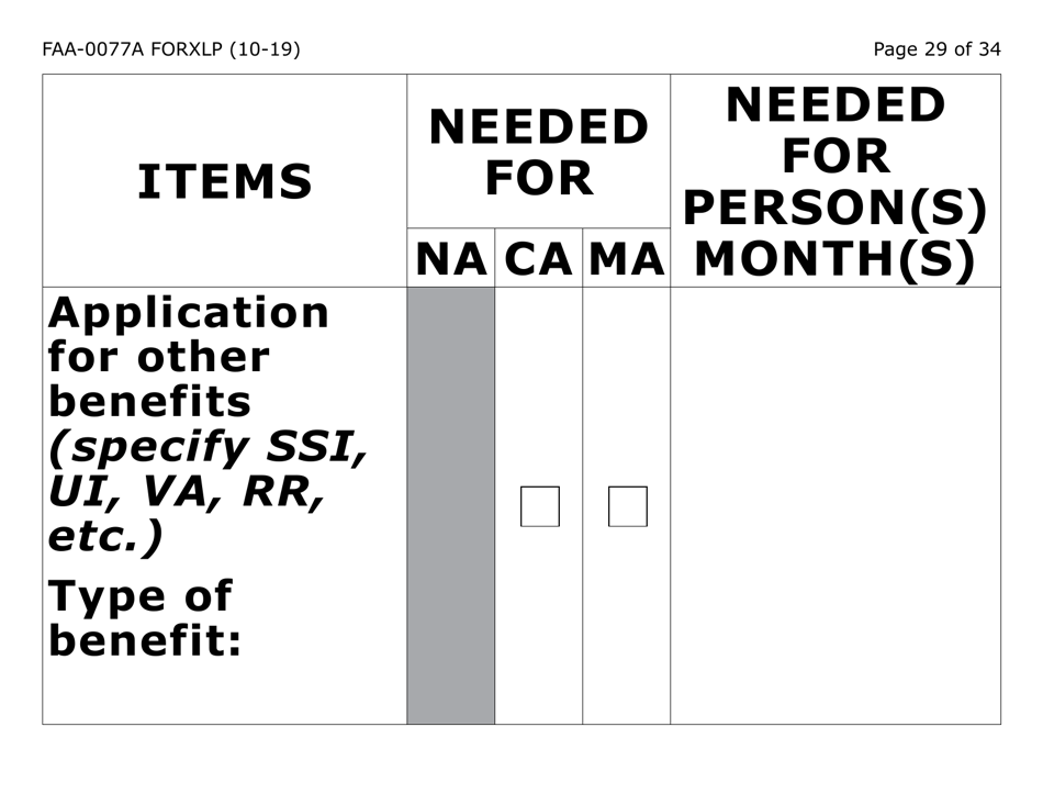 Form FAA-0077A-XLP Information Request and Pending Information Agreement (Extra Large Print) - Arizona, Page 29