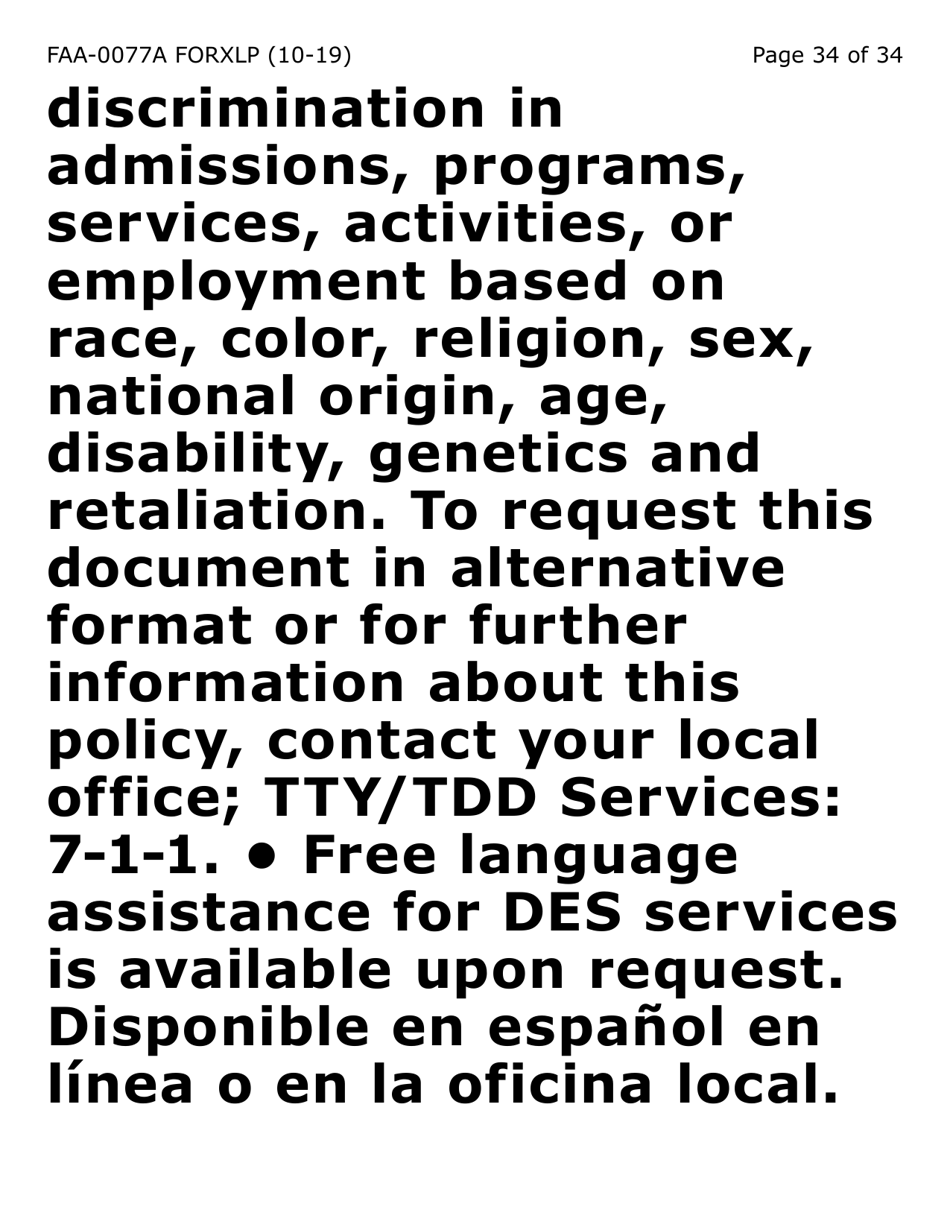 Form FAA-0077A-XLP Information Request and Pending Information Agreement (Extra Large Print) - Arizona, Page 34