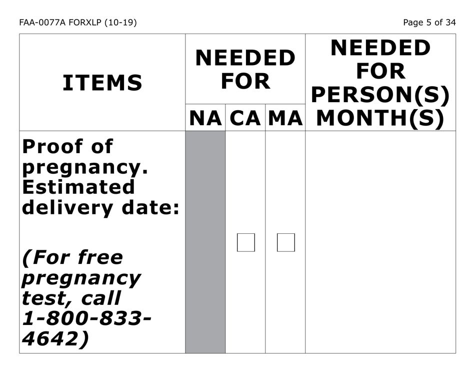 Form FAA-0077A-XLP Information Request and Pending Information Agreement (Extra Large Print) - Arizona, Page 5