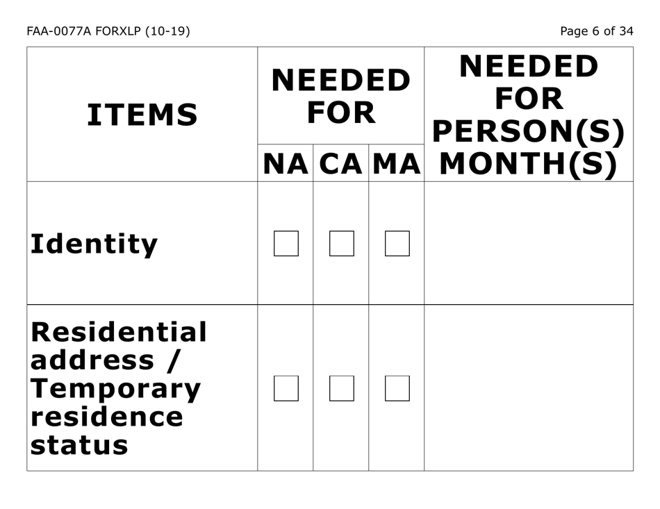Form FAA-0077A-XLP Information Request and Pending Information Agreement (Extra Large Print) - Arizona, Page 6