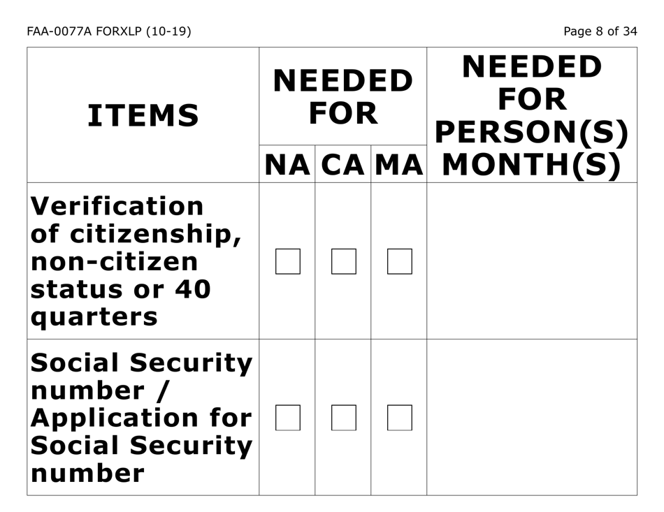 Form FAA-0077A-XLP Information Request and Pending Information Agreement (Extra Large Print) - Arizona, Page 8