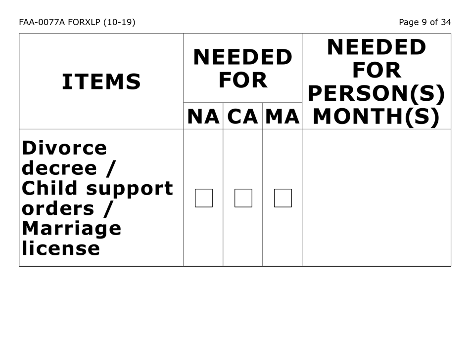 Form FAA-0077A-XLP Information Request and Pending Information Agreement (Extra Large Print) - Arizona, Page 9